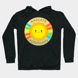 Radiate Positivity Be Happy Good-Vibes Cute Sun & Rainbow Hoodie